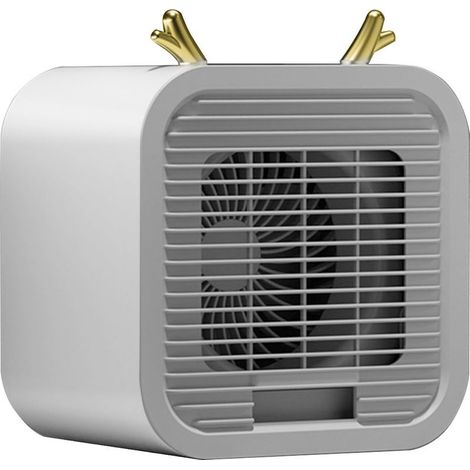 Mini enfriador de aire portátil USB, silencioso para oficina y uso en exteriores, gris-KZQ (1/2)