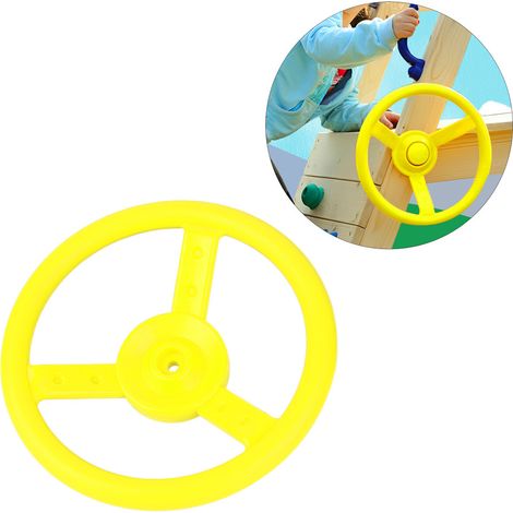 Spielzeugschaukel aus Kunststoff, kleines Lenkrad, Zubehör für Spielplätze im Freien (gelb)