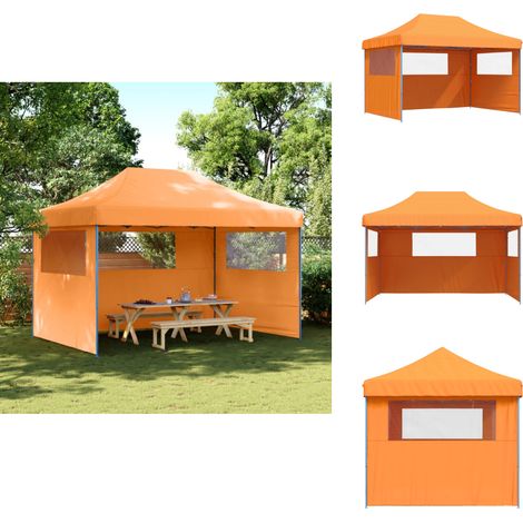 Tente de réception pliable escamotable avec 3 parois latérales - Tente De Réception - Abri Extérieur - Chapiteau - Structure Extérieure - Événement En Plein Air (1/5)