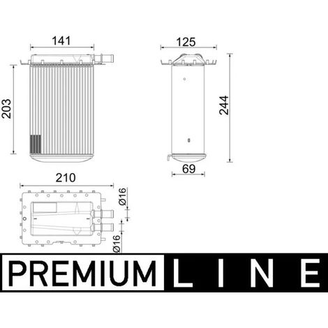 Intercooler, échangeur MAHLE CI 642 000P AUDI 079145785K