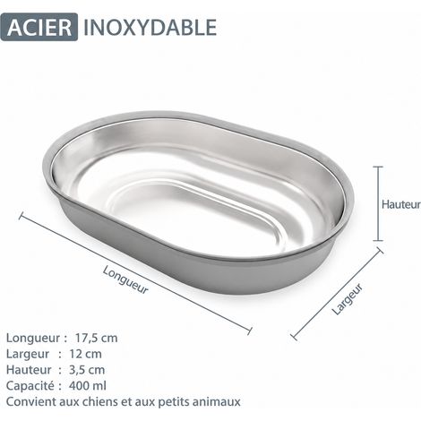 Gamelle pour animaux 1 bol en acier inoxydable sans emballage 1 × 1 × 1 cm 1 g – Livraison gratuite