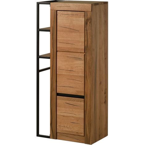 Badschrank Wildeiche / Zerreiche 59x35x130 natur geölt MONTREUX 59