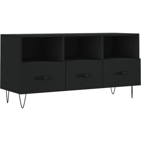 Mobile TV multimediale scaffale per televisione televisore buffet sala da pranzo soggiorno camera da letto 102 x 36 x 50 cm multistrato nero 020025604
