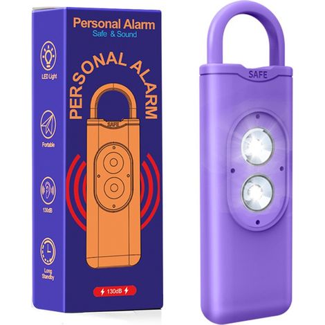 Alarme d'urgence 130 dB pour l'autodéfense et la sécurité personnelle - Violette (1/5)