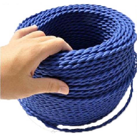 cable trenzado azul tela retro vintage