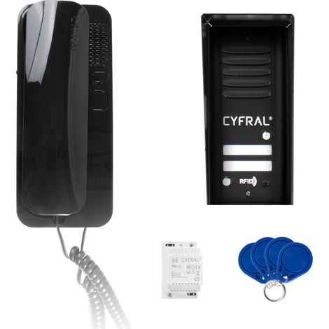 Cyfral Cosmo Gegensprechanlage für 2 Mieter, schwarze Kassette, schwarze Gegensprechanlagen (1/5)