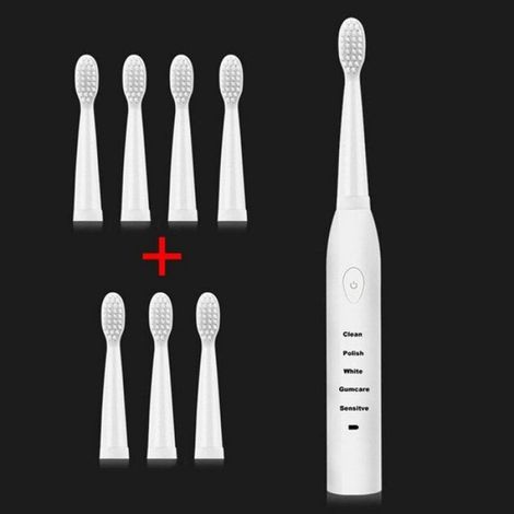 Brosse à dents électrique ultrasonique, rechargeable, compatible lave-vaisselle, blanchissante - Bleue