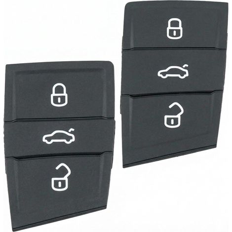 Coque Clé Compatible avec Golf 7 et Boîtier de Clé Compatible avec Golf 8, Coque en Caoutchouc 3 Boutons, Clavier de Remplacement, Pad de Remplacement pour Télécommande avec Pièce Métallique (1/5)