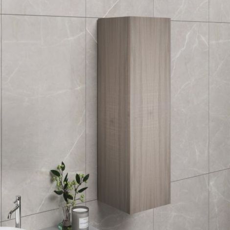 Colonna pensile bagno con anta colore olmo 30x30x120H cm