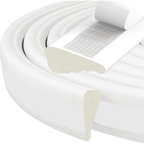 16.4 Ft Bande coupe-vent pour fenêtres et portes,Bande d'étanchéité de porte, Bande d'isolation de fenêtre en mousse, Bande d'étanchéité en mousse auto-adhésive pour cadre de porte,Blanc (1/5)