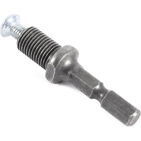 Adaptateur de mandrin de perçage à tige hexagonale 3/8"-24UNF avec vis, acier noir (1/5)