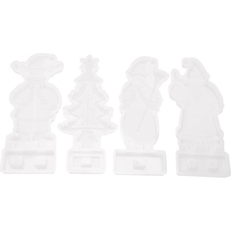 Moule en résine de Silicone de nol, 4 pièces, résistant à la déchirure, lavable et réutilisable, moule pour arbre de nol à faire soi-même (1/5)