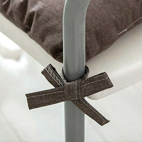Coussins de chaise carrés avec attaches, coussins de siège ergonomiques pour la maison, le bureau, la voiture et le jardin, taille universelle, gris clair 45 x 45 cm (1/4)