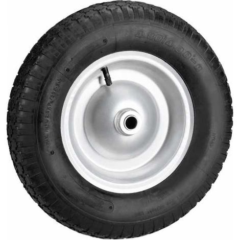 Matijardin – Roue de brouette 480 x 400 x 8 – Pneumatique ligné pour adhérence optimale – Diamètre d'axe 19 mm – Longueur d'axe 75 mm