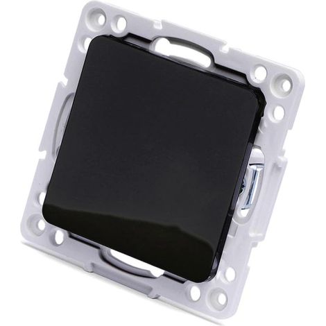 Interrupteur - pièce 1 voie et 1 clé, couleur noire, idéal pour les installations électriques, facile à installer et robuste.