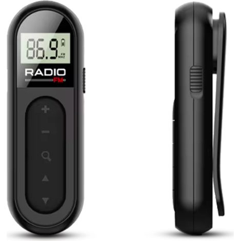 FISHTEC Mini radio FM à écran Pocket - Petit radio portable de Poche - Rechargeable avec batterie - Idéal pour la marche et le voyage (1/5)