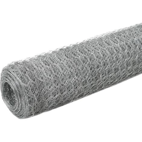 Maison Exclusive - Drahtzaun Verzinkter Stahl 25x1,5 m Silbern