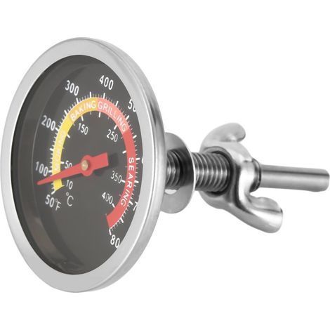 Edelstahlthermometer für Grill, Smoker, Thermometer, Temperaturanzeige von 10-400°C, Edelstahl (1/5)