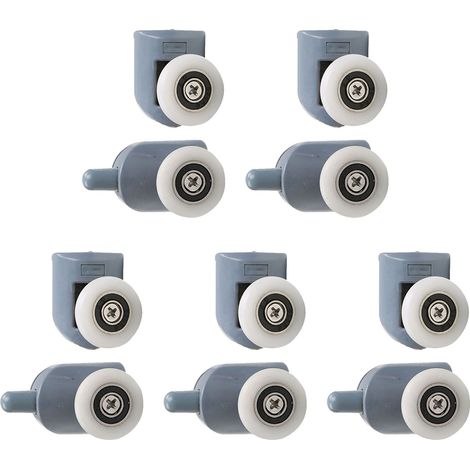 Lot de 10 roulettes de porte de douche silencieuses de rechange pour portes de douche en verre (haut et bas) et salles de massage. (1/5)