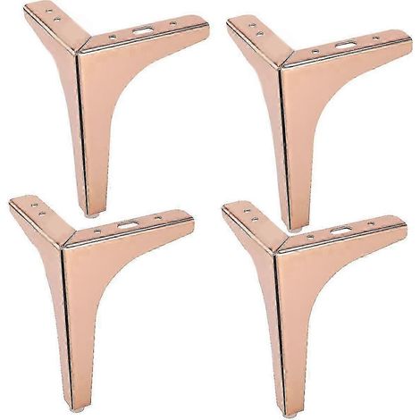 Pieds de meubles trident en or rose, ensemble de 4 pièces, compatibles avec les canapés, les chaises et les lits pieds de meubles modernes en métal pour le remplacement de meubles. (1/5)
