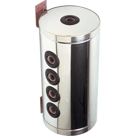 Thermador – Bouteille de mélange inox 12L – 4 piquages taraudés – Corps acier pour purge d'air et chasse des boues – Isolation montée