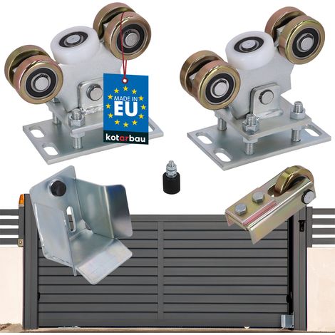 Set di 5 carrelli per cancelli scorrevoli in metallo KOTARBAU®, profilo 80 x 80 mm