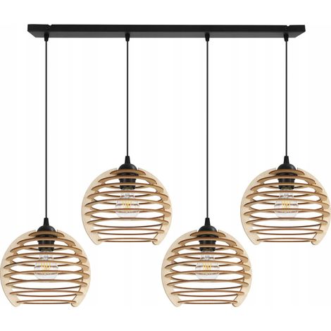 LÁMPARA COLGANTE, LÁMPARA DE TECHO, MADERA, PANTALLA LED