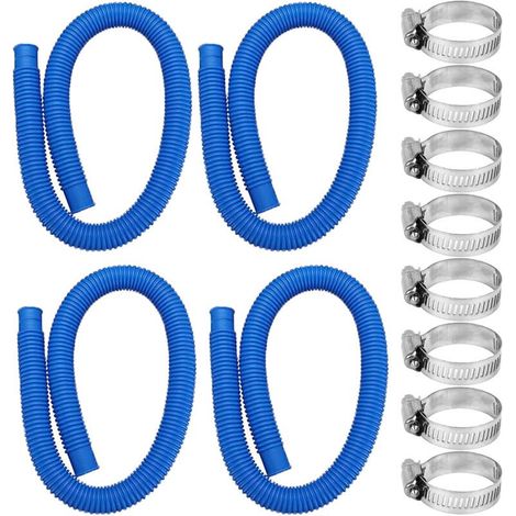 Tuyau de remplacement pour pompe de piscine, tuyau de filtre à sable de vidange de piscine, ensemble de tuyaux de raccordement pour filtre à sable (bleu) (1/4)