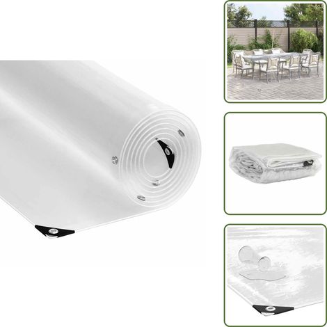 The Living Store Transparente Plane mit Ösen 6x6 m PVC - PVC-Plane (1/5)