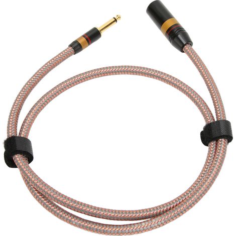 Câble jack 6,35 mm vers XLR plaqué or à faible perte, qualité audiophile, pour enceintes, tables de mixage et amplificateurs, longueur 1 m (3,3 pi). (1/5)