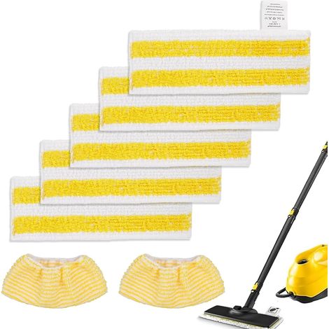 Lot de 7 Chiffons Microfibre, Compatible Karcher Easyfix, Pour Nettoyeurs Vapeur SC1 à SC5 (1/5)