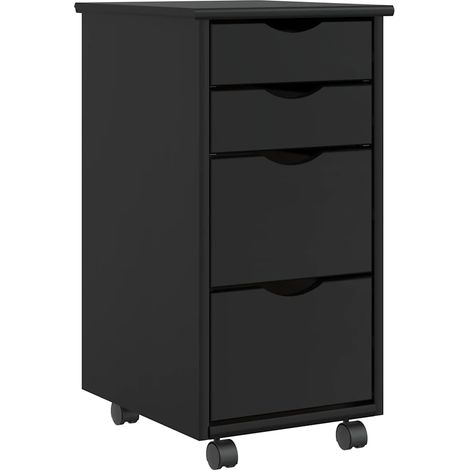 Teenpull – Rollschrank mit Schubladen MOSS Schwarz Massivholz Kiefer (1/5)