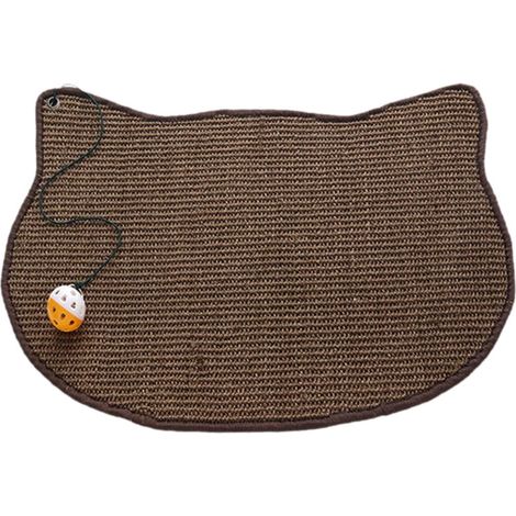 Planche de Grattage de Chat Intérieur avec Jouet pour Canapé et Tapis,Marron foncé,40×60cm (1/5)