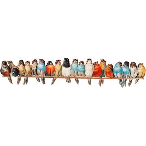 Sticker mural de protection pour fenêtre - Sticker mural Moineau sur une branche - Sticker mural Oiseaux - Sticker mural pour chambre d'enfant - Garçons - Filles - Bébé - Sticker mural couleur pour ch (1/5)