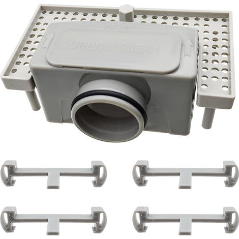 Siphon de douche avec système anti-odeurs - Pour caniveau de douche, filtre à cheveux, drain de douche pour sols de salle de douche, toilettes, cuisines (1/5)