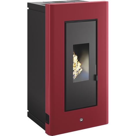 STUFA A PELLET ERMETICA ROSSA QUEEN 9.7 kW - MADE IN ITALY - 4 STELLE (1/4)