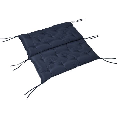 Coussin matelas assise dossier pour banc de jardin balancelle canapé 2 places grand confort 100 x 98 x 8 cm bleu foncé