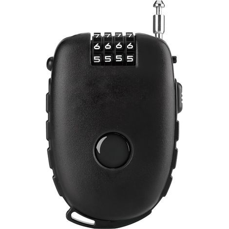 Lntyq Cadenas avec Câble Rétractable, Misez à 4 Chiffres Serrure à Combinaison, Sûr et Durable, Câble Antivol Vélo, avec 75cm Câble Rétractable Pour Vélo, Scooter, Moto et Poussette (1/5)