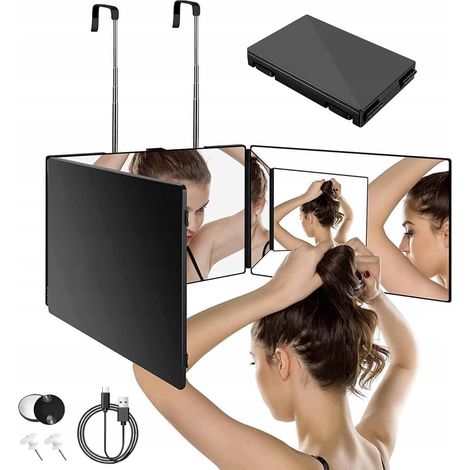 Miroir de coupe de cheveux DIY pour miroir pliable à 360 degrés + LED (1/5)