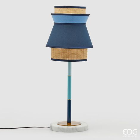 EDG Enzo De Gasperi Lampada da Tavolo Yoroi H 80 Cm D 30 Cm IP 20 E27 Blue Mix (1/5)