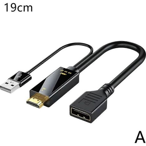 Câble adaptateur HDMI vers DisplayPort - 19 cm et 1,8 m - pour connecter vos appareils vidéo et écrans (1/5)