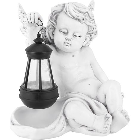 Statue d'ange en résine simulée, éclairage décoratif à énergie solaire, décoration de jardin, ornement de pelouse (1/5)