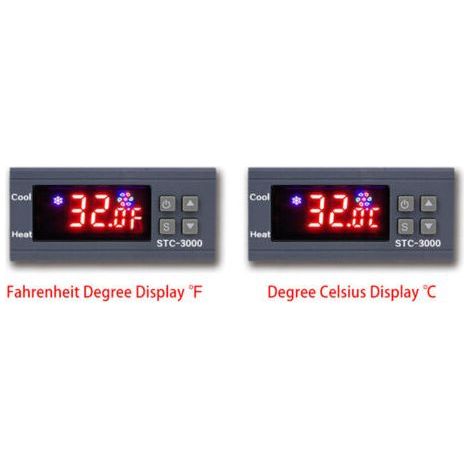 STC-3000 Digital Temperature Switch Controller ℃ ℉ Display Heating Cooling Relay NTC Sensor Temperature Control Thermostat for R Hatching (1/4)