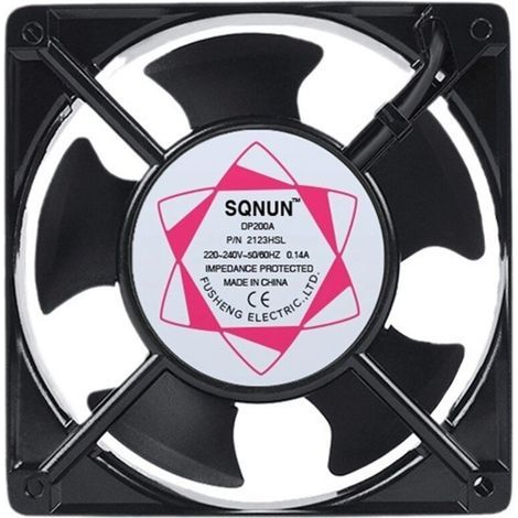 High-temperature axial fan 120 x 120 x 38 mm – Silent metal blades – Optimizes hot air circulation – Compatible with stoves and boilers (1/5)
