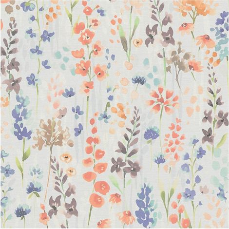 Flowers wallcovering wall Profhome 396063 hot embossed non-woven wallpaper slightly textured aquarelle style matt grey orange brown blue 5.33 m2 (1/5)