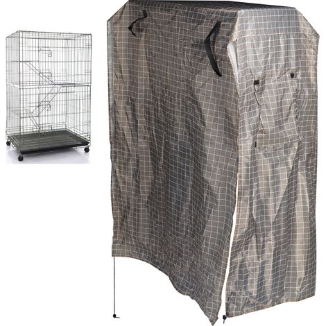 Housse pour cage à oiseaux imperméable, coupe-vent et respirante avec fenêtre en filet et récupérateur de graines pour perroquets et perruches