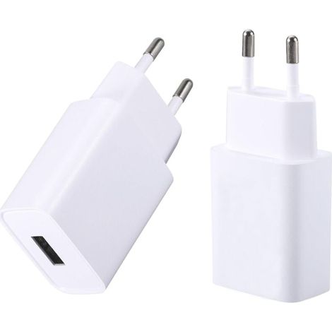Lot de 2 chargeurs USB 5V/1A avec adaptateur secteur pour téléphones portables, liseuses, casques audio et montres connectées (1/4)