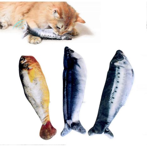 Jouets pour chats en forme de poissons réalistes de petite taille, jouets interactifs pour chats de toutes races, activation par simple pression, 3 modes de battement d'ailes, sardine/saury/croaker ja (1/5)