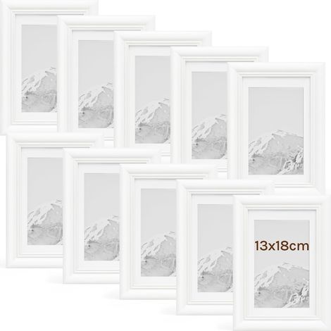 WOLTU 10x Cornice Foto da tavolo da muro 13x18cm, Bianco (1/5)