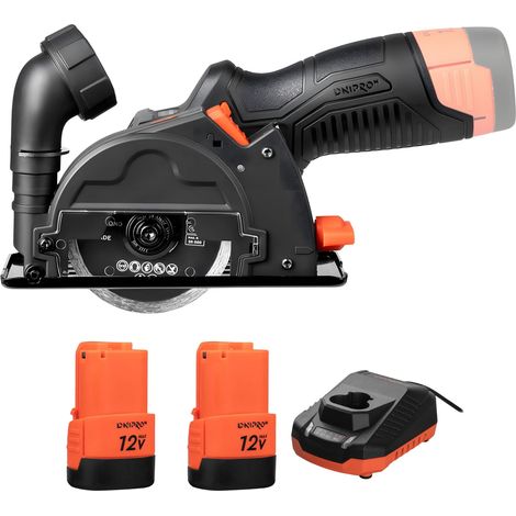 Dnipro-M Mini Amoladora 12V CT-12BC Brushless, Disco 76 mm, 20000 RPM, Metal, Madera y Plástico, Kit con 2 Baterías 2Ah y Cargador (1/5)